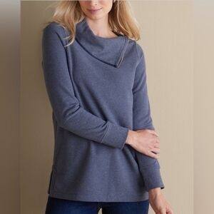 Soft Surroundings Angie Tunic Sweater – Nightshadow Blue – Size Small